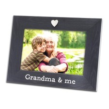 Silver Heart Black Grandma and me Picture Frame for 4x6 photo
