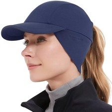 Winter Fleece Hats Reflective Ponytail Hat for Women Ball Caps with Earflap D...