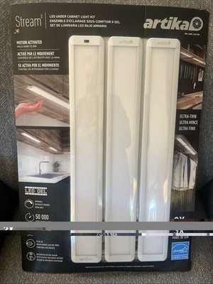 Artika Stream LED Under Cabinet Light Kit Set Dimmable Motion Actived Ultra Thin