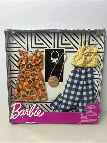 VETEMENTS Barbie Fashion Confezione 2 Frutta Arancia e Gingham Mattel FXJ61 NUOVE 2018