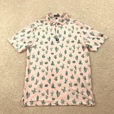 Bad Birdie Polo Shirt Mens Medium Thorn In Your Side Pink New without tags