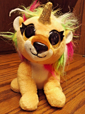Mego Zuru Coco MINI 6'' Lion Plush Unicorn Glitter Eyes/Horn-Colorful Mane   1010