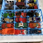 72-Diecast hot wheels, matchbox Toy Car Collection Lot, Blue Storage Trays — photo 2