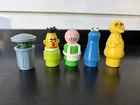 Vintage Fisher-Price Little People #937 Sesame Street Clubhouse Figures Lot Of 5