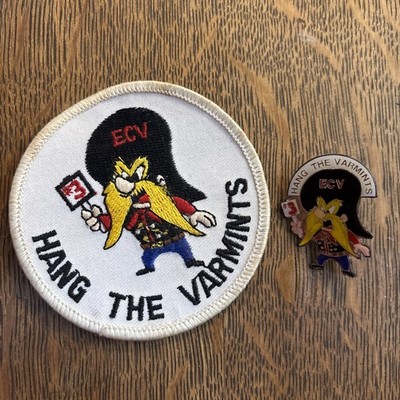 E Clampus Vitus (ECV) Vintage Patch CLAMPERS Patch & Pin Yosemite Sam ( Rare)