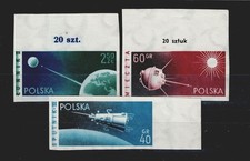 Poland Soviet Explorer Space Flights Sputniks set 1959 MNH imperforated A-16