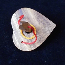 Follow Your Heart Puzzle - wood and string brain teaser - original design