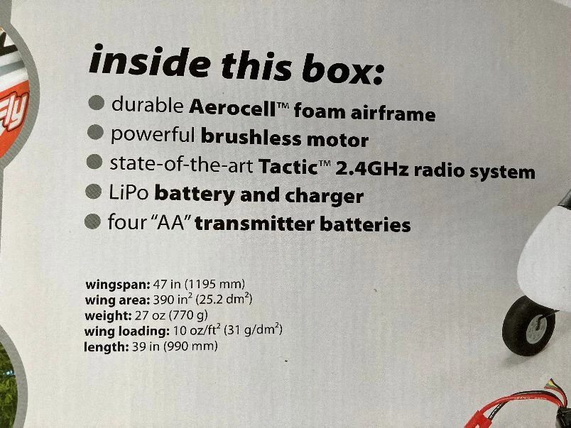 Flyzone Sky Fly Max RC Pusher Glider Aileron Trainer Avião - Versão RTF - Imagem 3 de 4