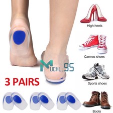 Gel Heel Cushion Insoles Spur Shoe Pad High Heel Insert Foot Pain Relief 3 Pairs