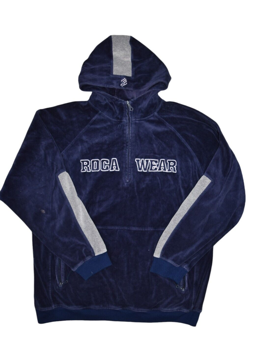 Rocawear Sweatshirt Mens 2XL Blue Hoodie 1/2 Zip Pullover