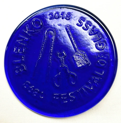Blenko Glass Disc - Festival of Glass 2018 - Cobalt