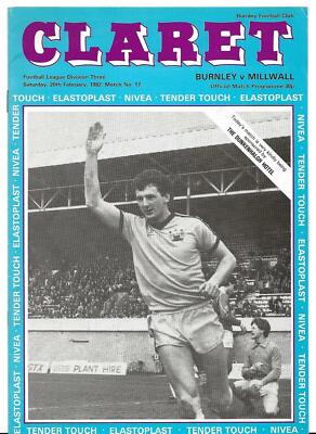 Fußballprogramm>BURNLEY v MILLWALL Feb 1982