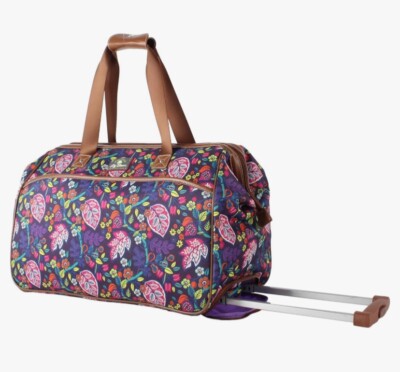 Lily Bloom 22” Wheeled Frame Duffel New Raking It In Purple