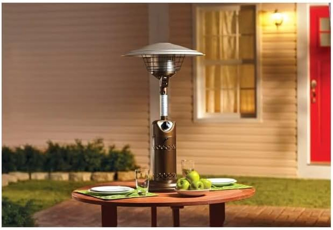 10,000 BTU Bronze Steel Tabletop Patio Heater for Cozy Outdoor Nights