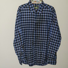 Robert Graham Long Sleeve Button Up Men Size XL Blue Check