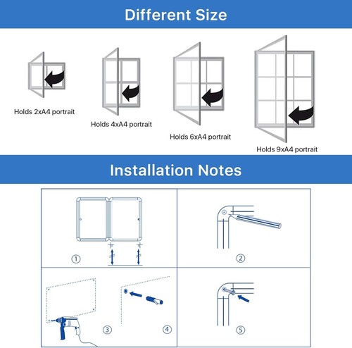 SWANCROWN 26x20 inch Lockable Magnetic Notice Board for Secure Office Display - Picture 7 of 11