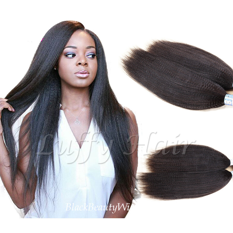 Yaki Straight Micro Loop Human Hair Extension Yaki Micro Beads Ring Hair  100pcs