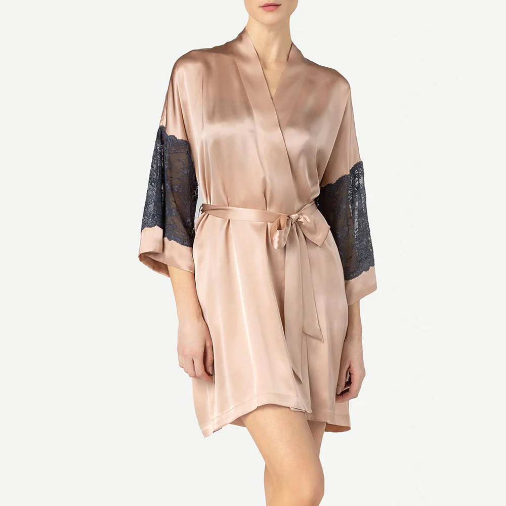 NK IMODE 4651-M321 VIVA SENSUAL SHORT KIMONO IN ROSE GOLD