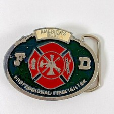 Professional Firefighter America's Best Belt Buckle 2.5x3 inches       B-P