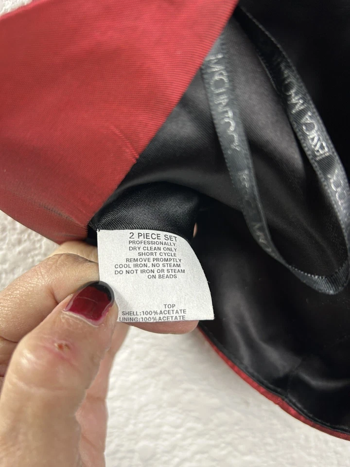 Vestido Jessica Mcclintock Y2k Millennium 2000 Borgoña Iridiscente 2 Piezas Talla 4 Foto 4 de 4