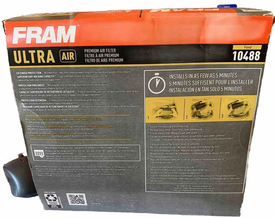 Воздушный фильтр премиум-класса FRAME ULTRA #10488, совместимый с Ford - Изображение 4 из 4