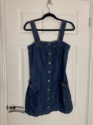 Hollister Blue Denim Button Up Dress in Size Small UK