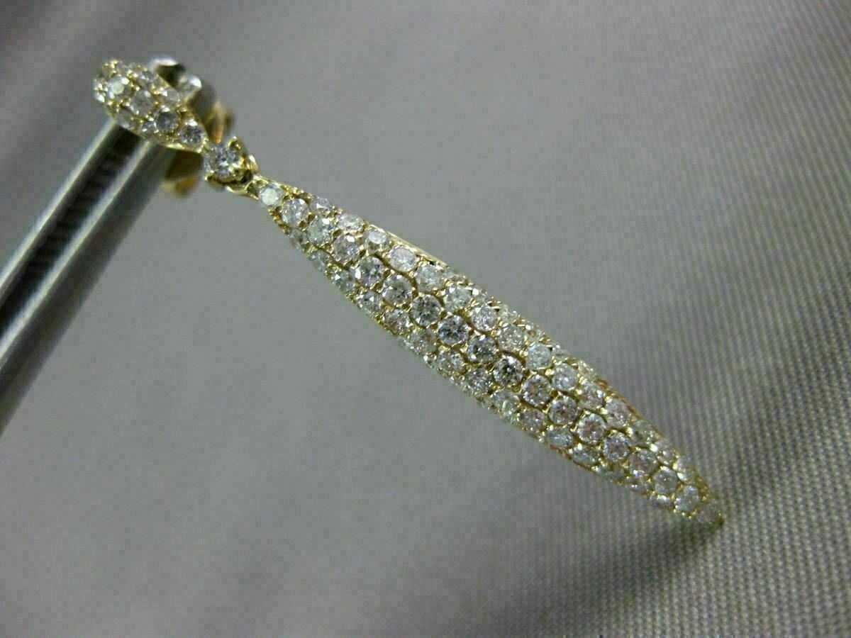 FILA ESTATE LARGE 1.15CT DIAMOND 14K YELLOW G MULTI ROW ELONGATED HANGING EARRINGS