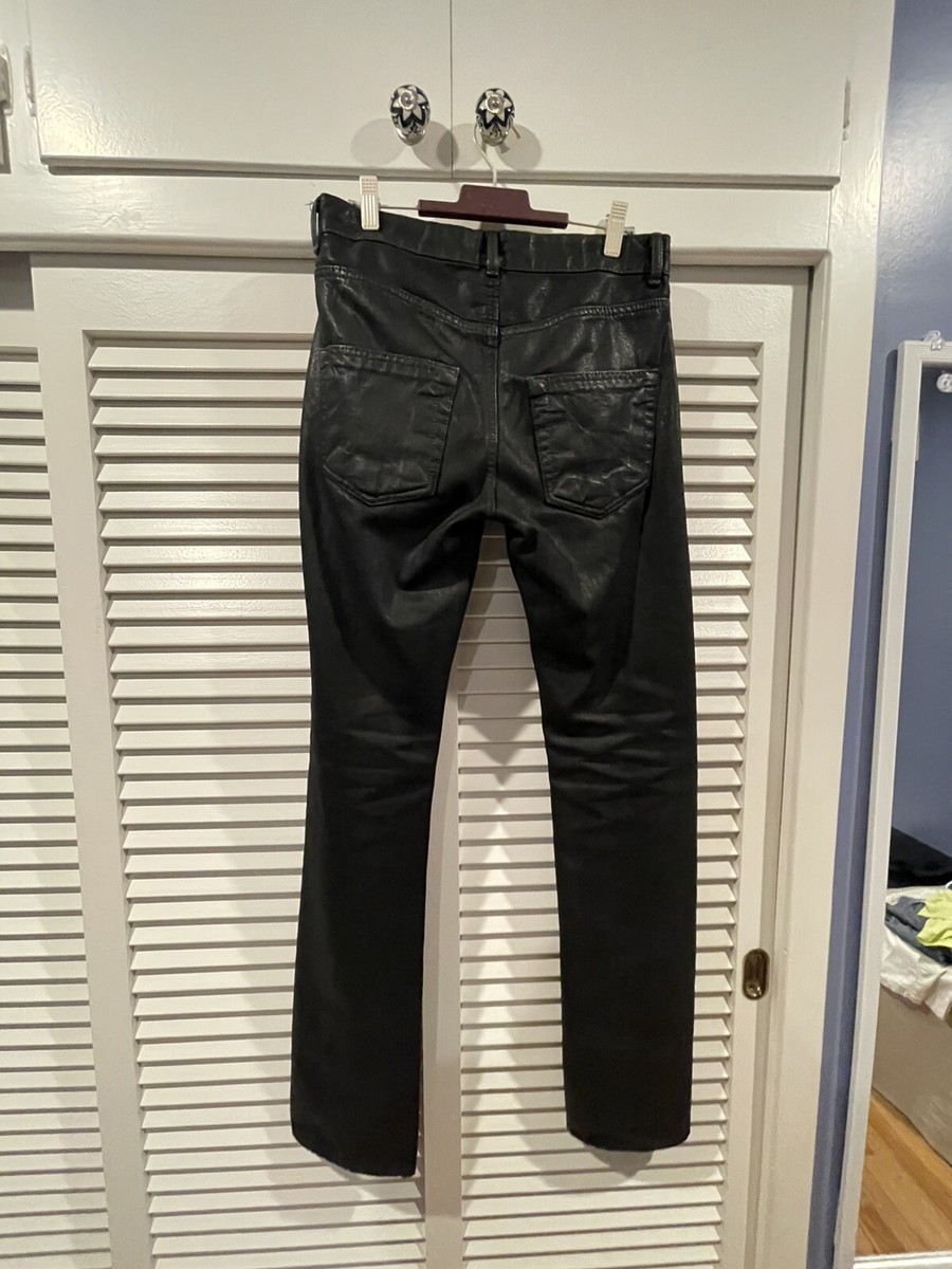 Rick Owens Drkshdw Black Waxed Jeans Detroit Cut Size 29 Rick Owens Drkshdw Black Waxed Jeans Detroit Cut Size 29