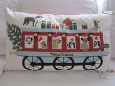 Isaac Mizrahi DOG Golden Retriever Dachshund Christmas Holiday Throw Pillow