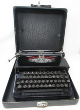 Antique L C Smith Corona Flat Top Typewriter with Case 1935 Glass Keys Vintage   thumbnail