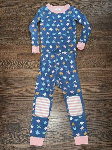 Toddler Girls Hanna Andersson Stars Pajamas Long Johns Sz 100 4T EUC