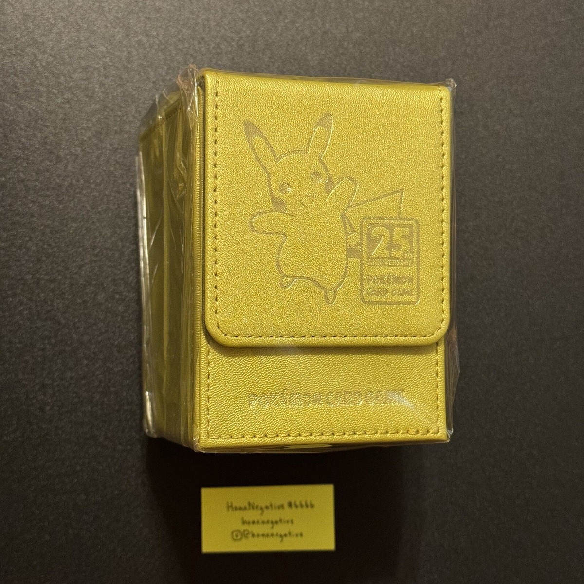Pokémon Center Japan 25th Anniversary Gold Pikachu Card Deck Box
