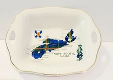 Lord Nelson Pottery England Nova Scotia Canada Map Trinket Dish Cute Collectible
