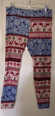 No Boundaries Juniors 3x (21) Christmas Velour Ankle Leggings NWT