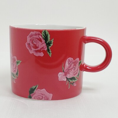 NWT Threshold You Are Beautiful Red Pink Roses 16 oz Stoneware Mug 