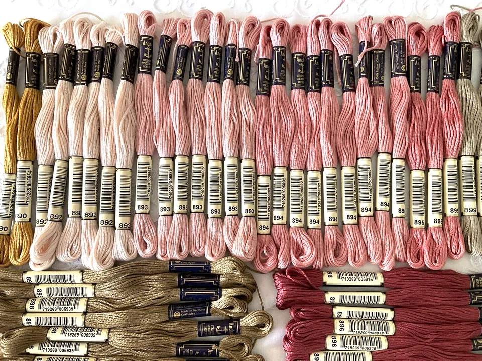 Anchor Stranded Sticktwist Mouline Cotton Floss Lot of 58 Asst Colors Series 890 - Image 2 of 4