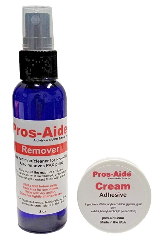 ADM TRONICS Pros-Aide "The Original" Adhesive 1 oz and Pros-aide Cream Adhesive 0.5 oz - SFX