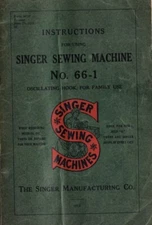 Large Deluxe-Edition Instructions Manual for Singer 66-1 Sewing Machine