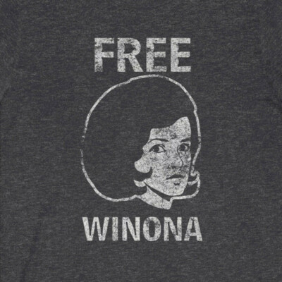 FREE WINONA  ''Vintage Look'' 50/50 Blend Gym T-Shirt - Heathers shoplifting depp