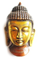 BUDDHA Kopf Messing Wanddekoration Wandplatte H=13 cm Dekoration Budda Buda head