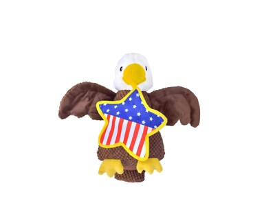 NEW! AMERICAN BALD EAGLE DOG TOY PREMIUM PLUSH DETACHABLE STAR 2in1 w/ GRUNTER