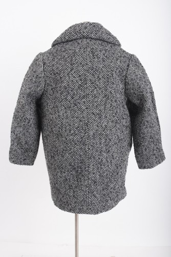 Zara Kids Wool Pea Coat Herringbone Black White Sz 6 Yrs 116 cm Manteco wool NWT - Picture 5 of 6