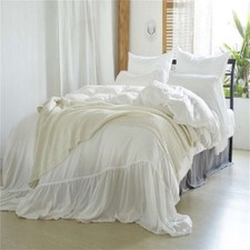 Washed Edge Ruffle Duvet Covers Quilt Sets with Pillow Case American Size Modern