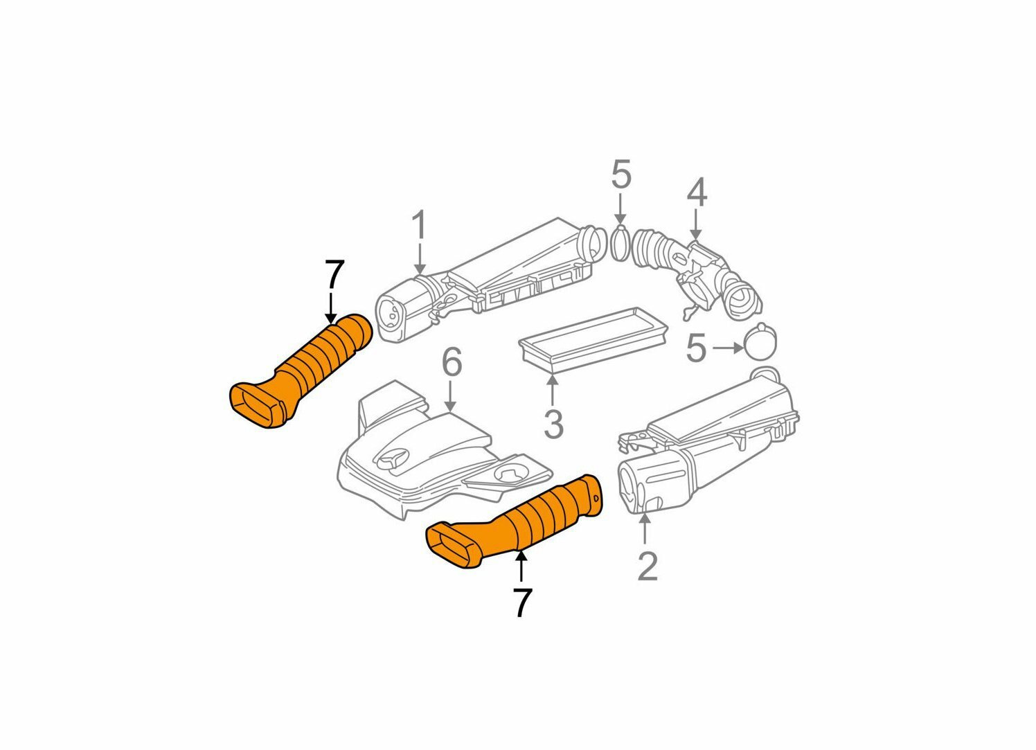 NEU MB C-KLASSE W203 LUFTANSAUGUNG LINKS TUBE A1120941782 32  