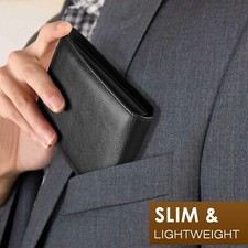 Leather Slim Credit Card Holder Men's Money cash Wallet Clip RFID Blocking Purse