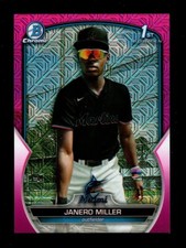 2023 BOWMAN CHROME MEGA FUCHSIA MOJO BCP184 JANERO MILLER RC 133/199 MARLINS
