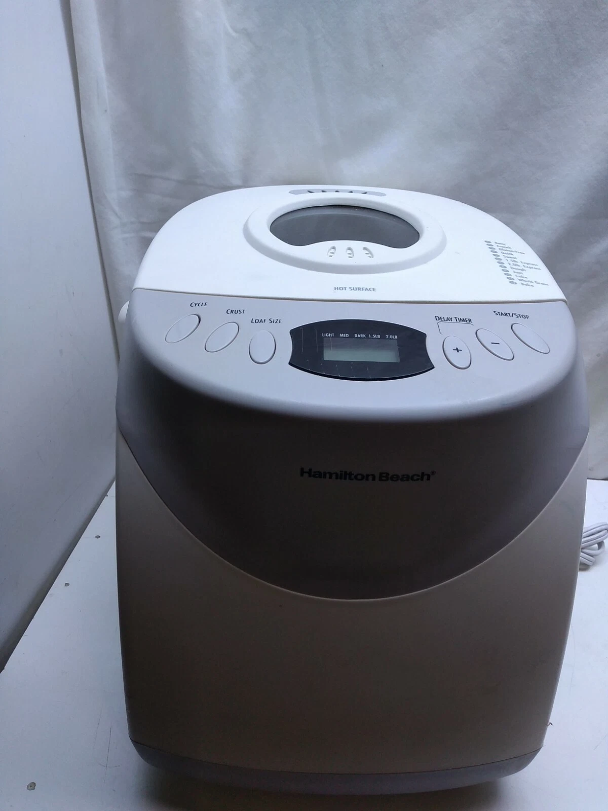 Hamilton Beach Automatic Bread Maker 2 lb Digital Machine Compact Model White