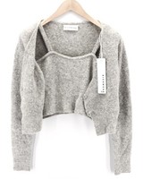 Richmond X Damen Pullover S Twinset Strick Knopf Stretch Wolle Dunkel Mischung