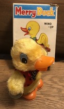 Merry Duck Wind Up Japan - Moves Forward Wings Move Up Down W Cymbals W Box