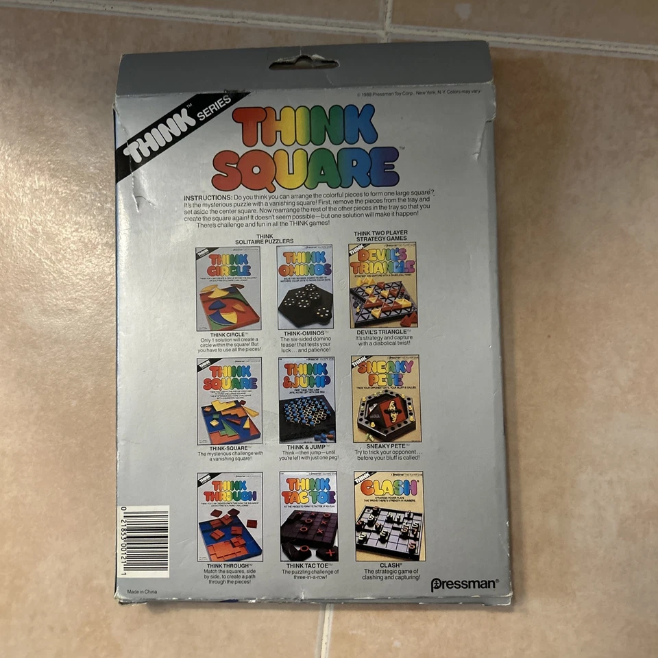 Винтажная игра-головоломка 1988 Pressman THINK SQUARE б/у в комплекте - Изображение 2 из 3